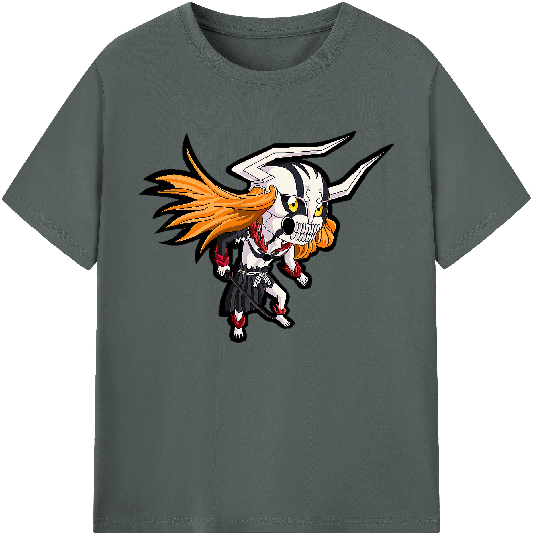 （画像用） ブリーチ 黒崎一護（くろさき いちご）BLEACH Kurosaki Ichigo 綿100％ メンズ半袖Tシャツ｜肌触りやわらか＆通気性